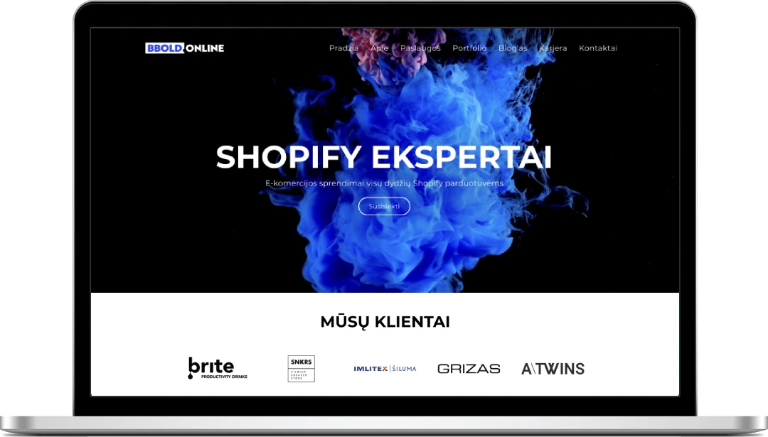 Shopify ekspertai BBOLD online portfolio